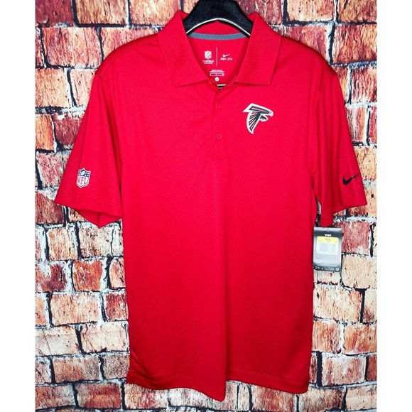 NWT Atlanta Falcons NFL Nike Dri-Fit Performance Men’s Red Small Polo Shirt - Picture 2 of 6